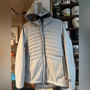 New Balance Gray Jacket Full Zip Insulated Weatherproof Size XL